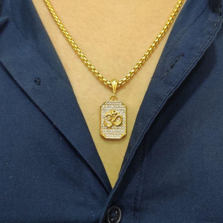 Jollity Life™ Gold Plated Om Radiant Pendant and Chain