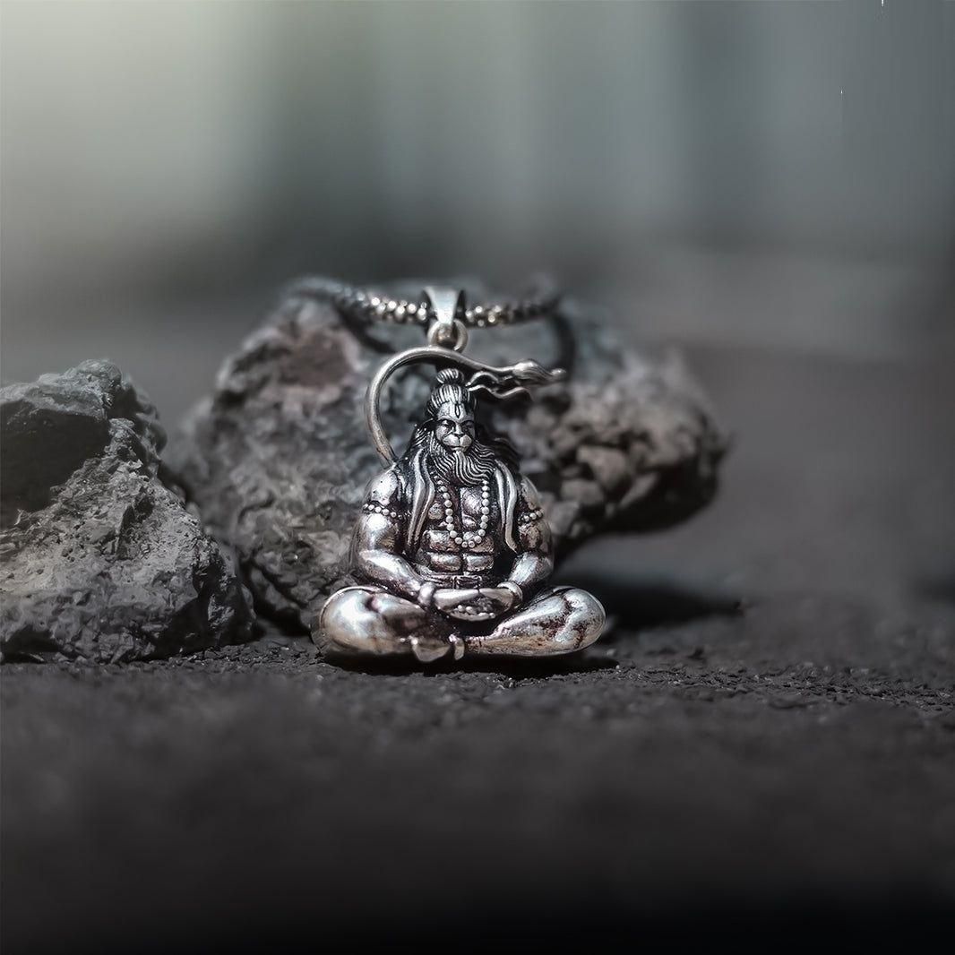 Jollity Life™ Hanuman ji Silver Locket With Chain