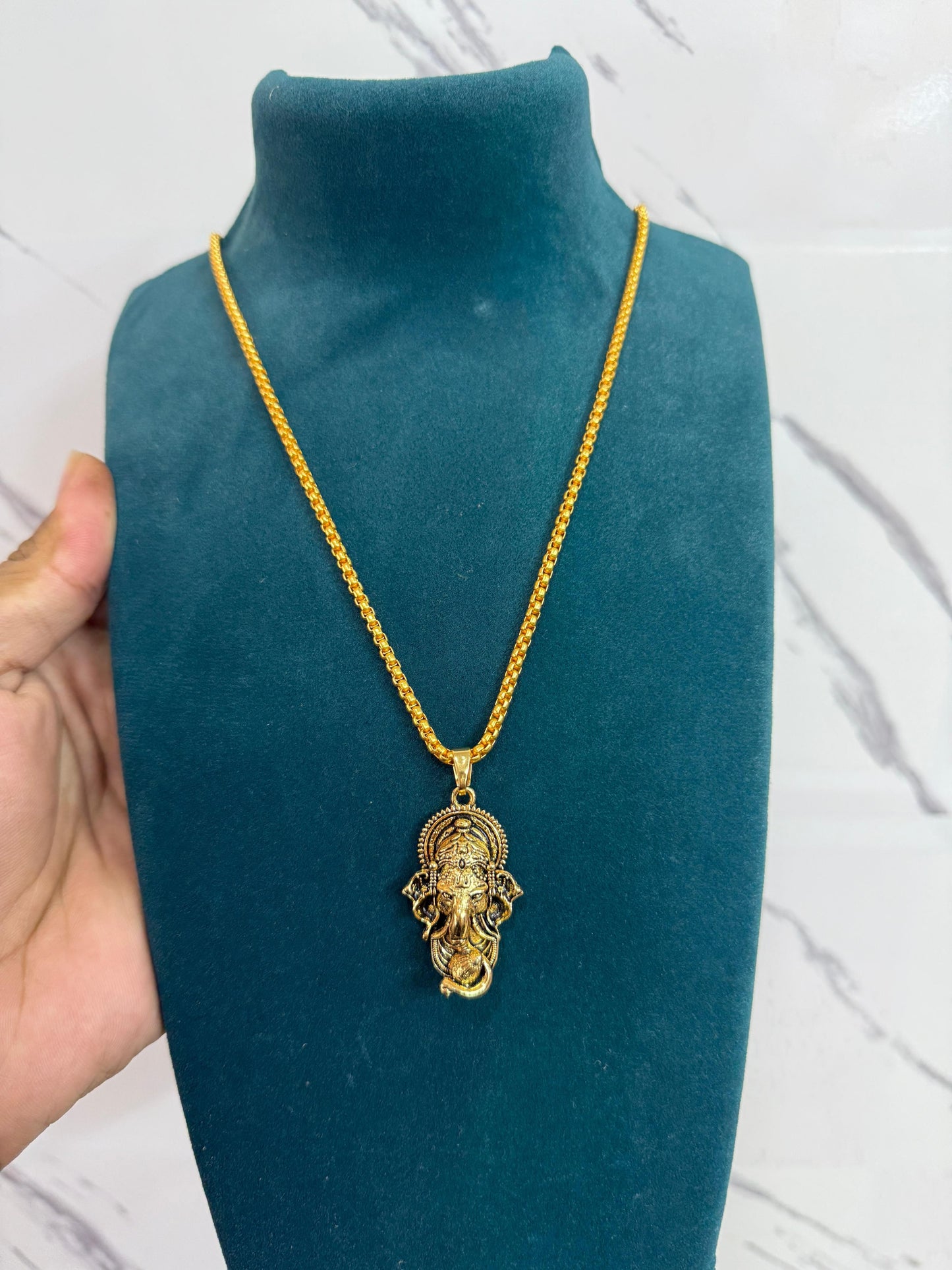 Jollity Life™ Ganesha Pendant with Snake Chain