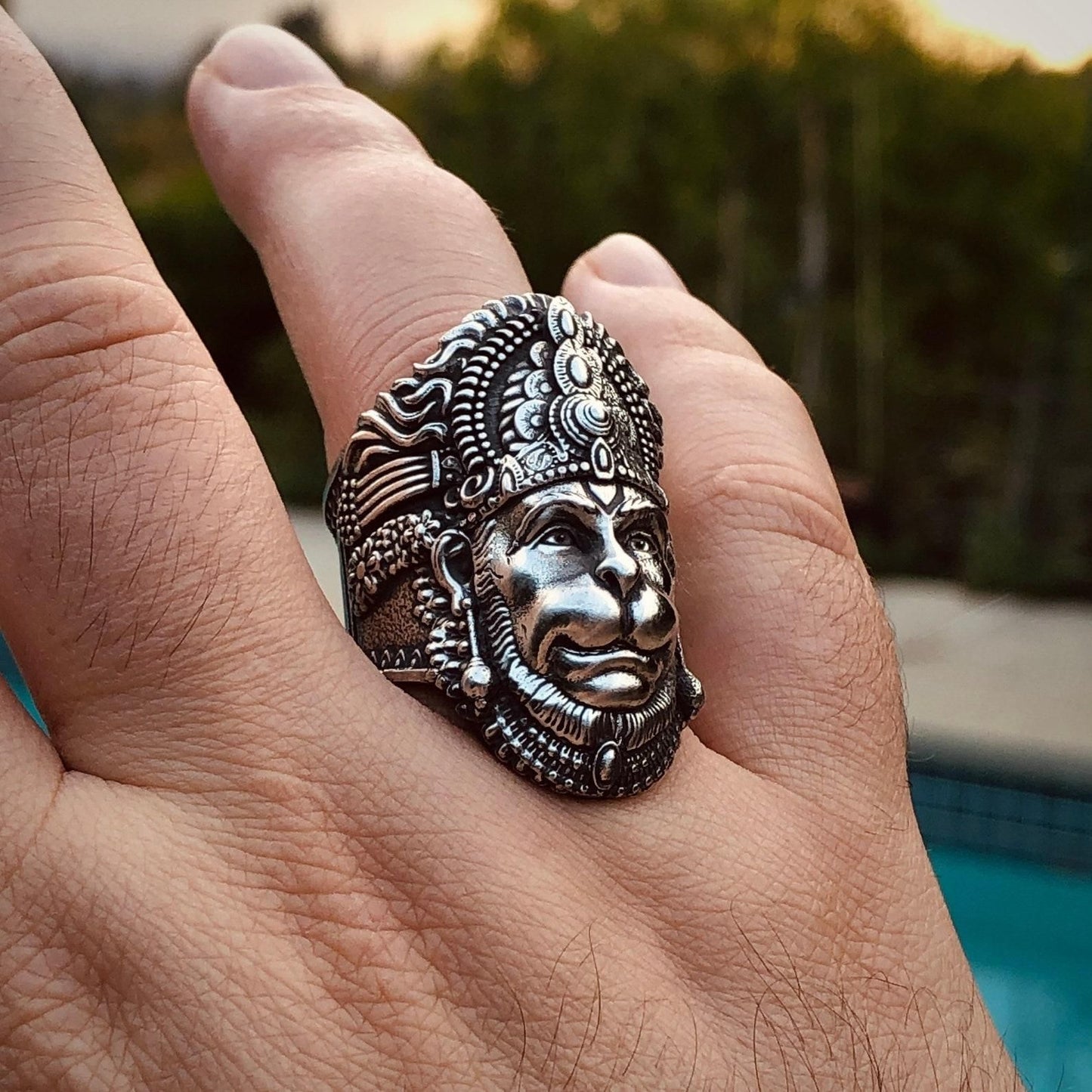 Jollity Life™ Hanuman ji Ring Sterling Silver