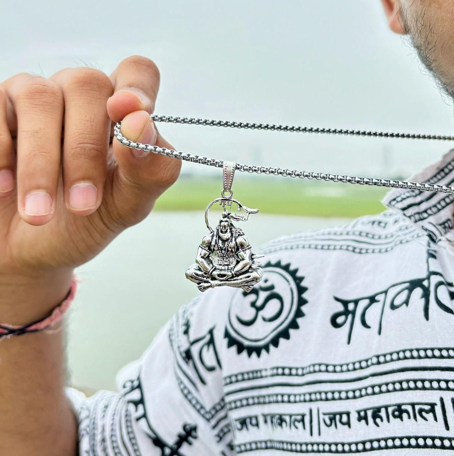 Jollity Life™ Lord Hanuman ji Chain With Pendant (Pack of 4)