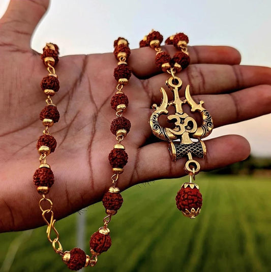 Jollity Life™ Men's Gold Plated Rudraksha Chains