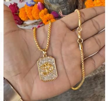Jollity Life™ Gold Plated Om Radiant Pendant and Chain