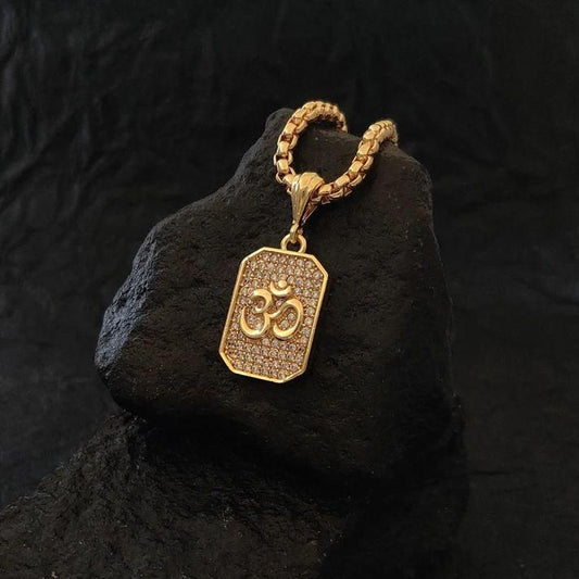 Jollity Life™ Gold Plated Om Radiant Pendant and Chain