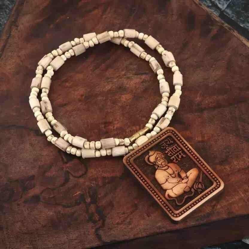 Jollity Life™ Tulsi Kanthi Mala with Hanuman ji Locket Pendant (Pack of 2)