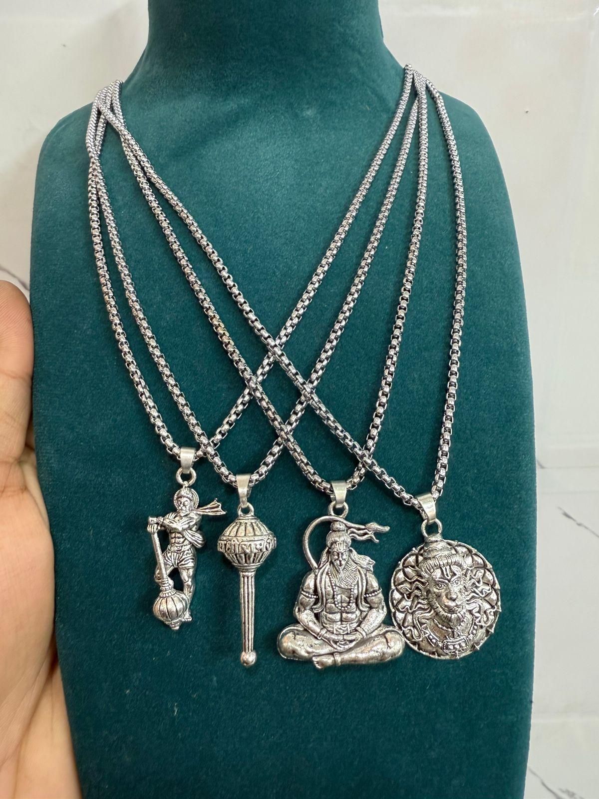 Jollity Life™ Lord Hanuman ji Chain With Pendant (Pack of 4)