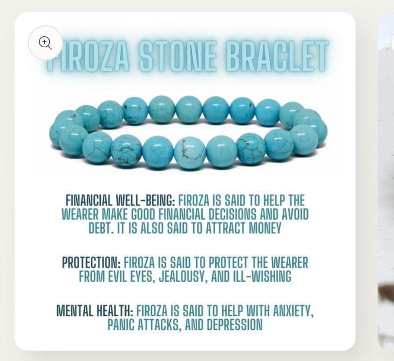 Jollity Life™ Firoza (Turquoise) Stone Beads Bracelet