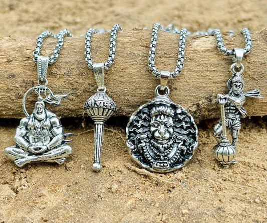 Jollity Life™ Lord Hanuman ji Chain With Pendant (Pack of 4)