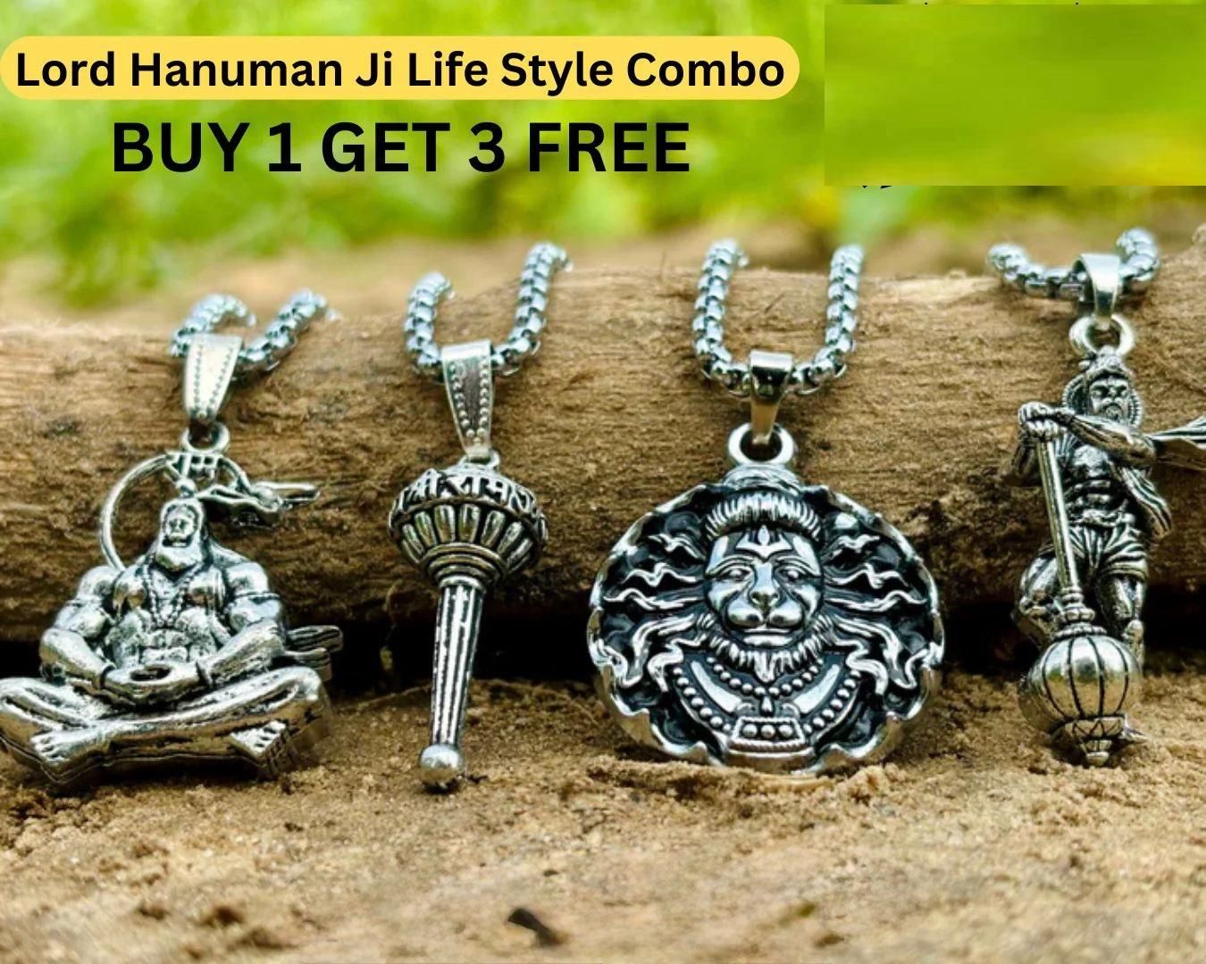 Jollity Life™ Lord Hanuman ji Chain With Pendant (Pack of 4)
