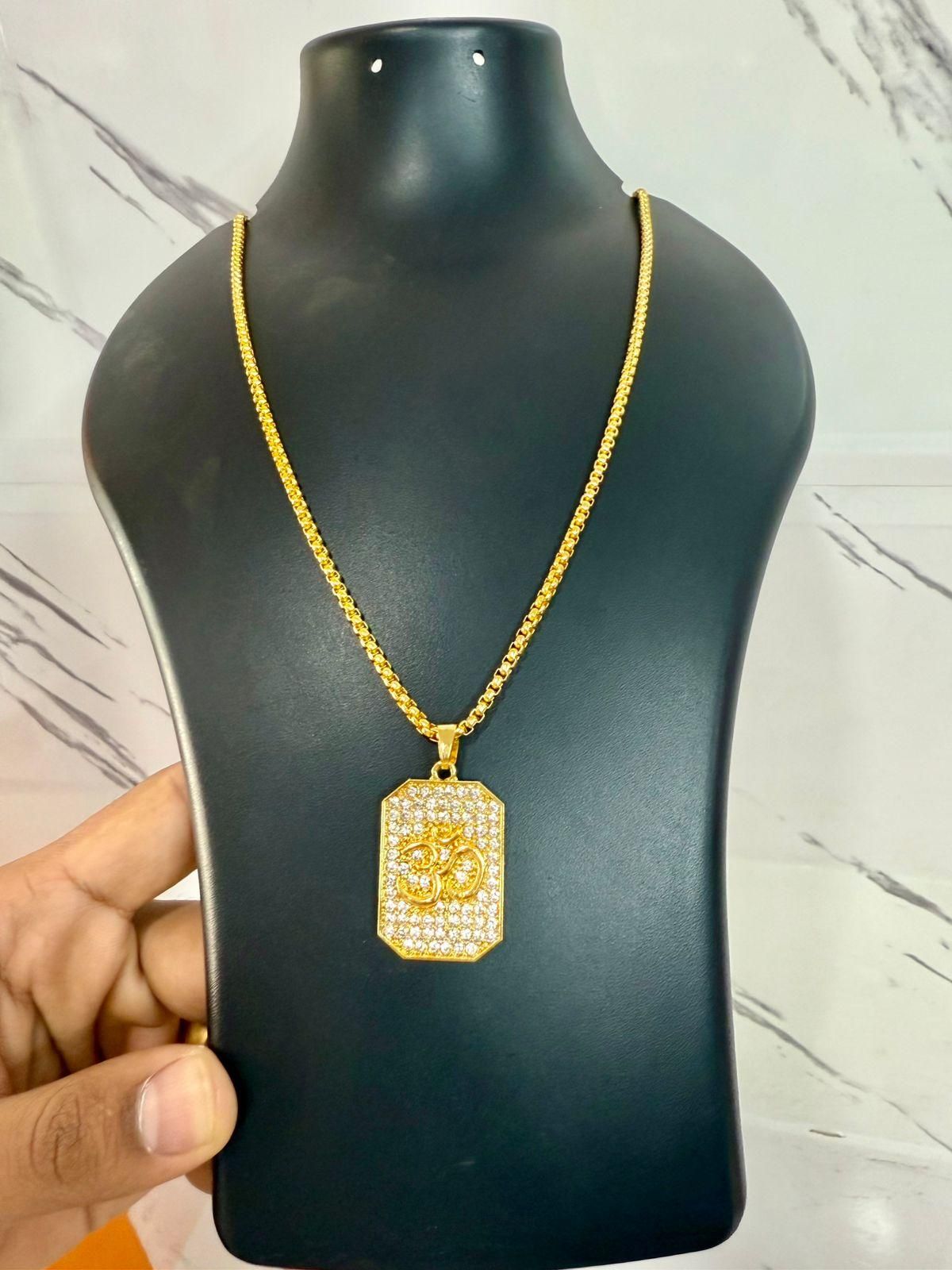 Jollity Life™ Gold Plated Om Radiant Pendant and Chain