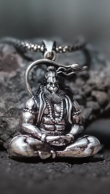 Jollity Life™ Hanuman ji Silver Locket With Chain