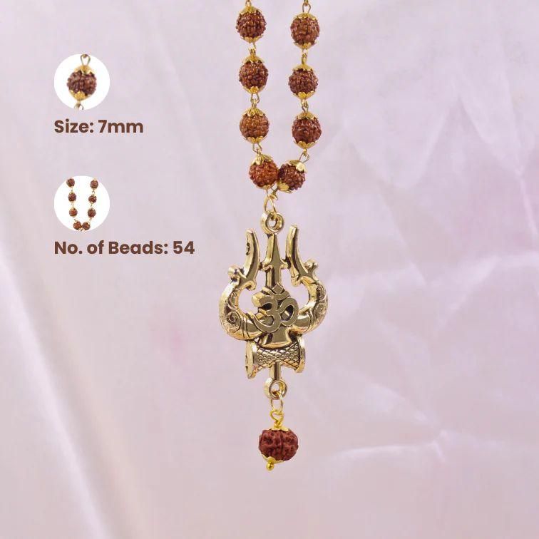 Jollity Life™ Panchmukhi Rudraksha OM Shiva Trishul Mala