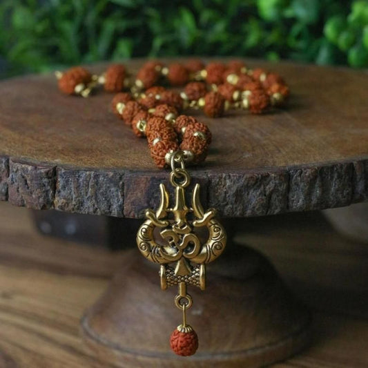Jollity Life™ Panchmukhi Rudraksha OM Shiva Trishul Mala