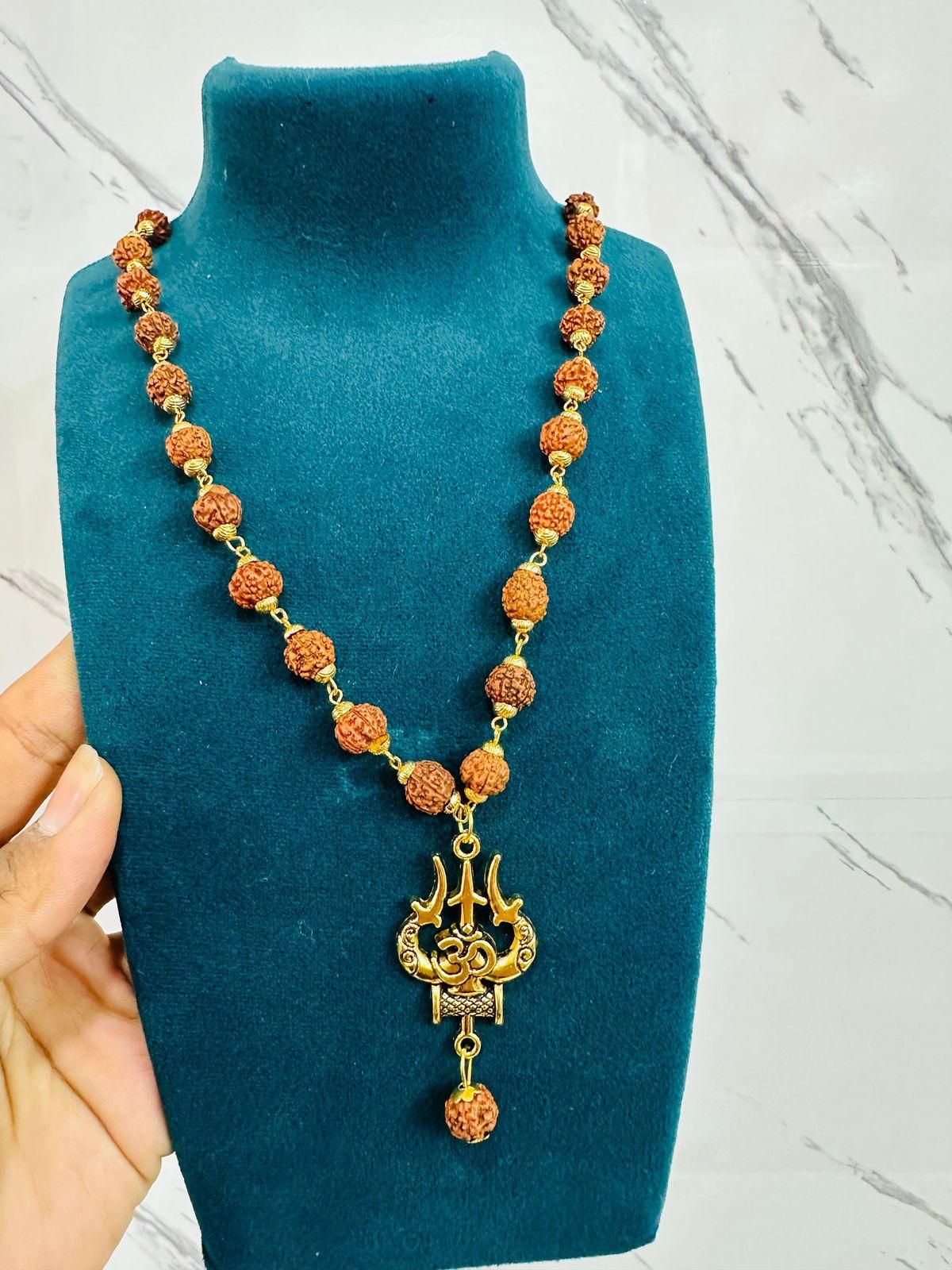 Jollity Life™ Panchmukhi Rudraksha OM Shiva Trishul Mala