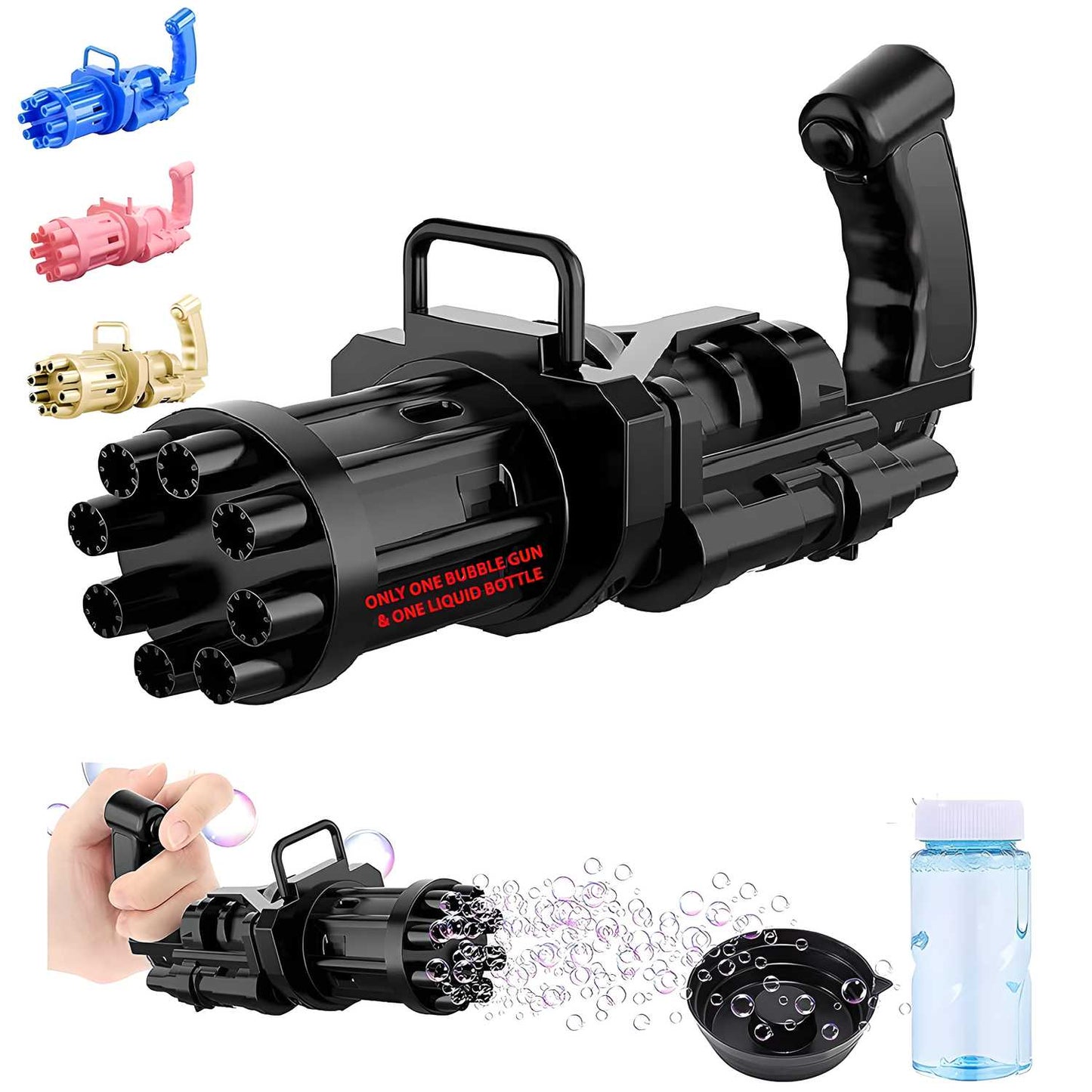 Jollity Life™ Rocket Launcher Electric Bubble Machine Gun